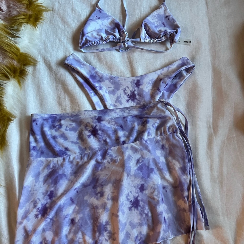 Purple tie dye bikini set